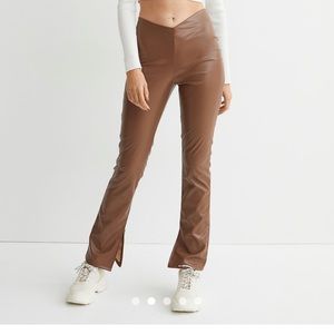H&M faux leather flared leggings